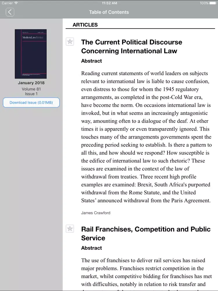 Captures d'écran de The Modern Law Review iPad 