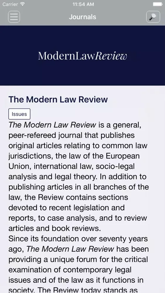 Captures d'écran de The Modern Law Review