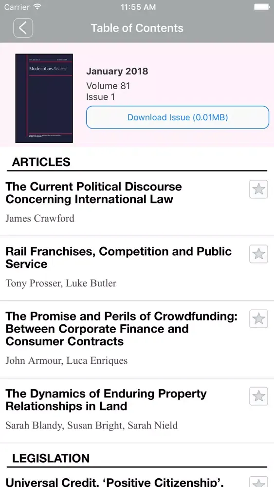 Captures d'écran de The Modern Law Review