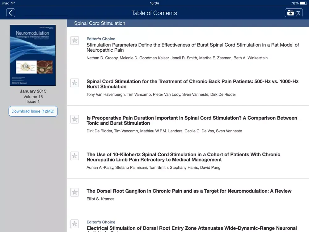 Neuromodulation: Technology at the Neural Interface iPad  Screenshots