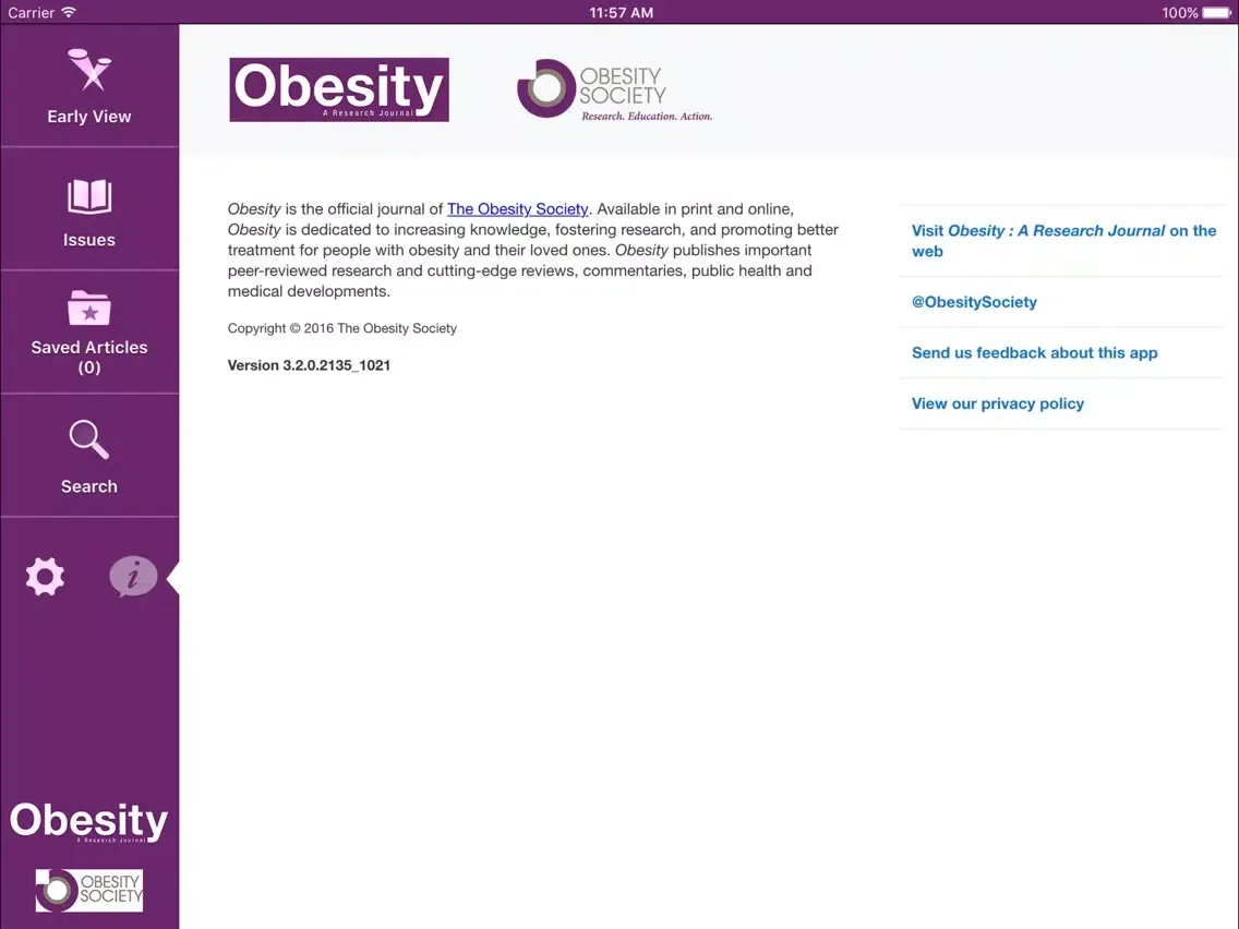 Captures d'écran de Obesity : A Research Journal iPad 
