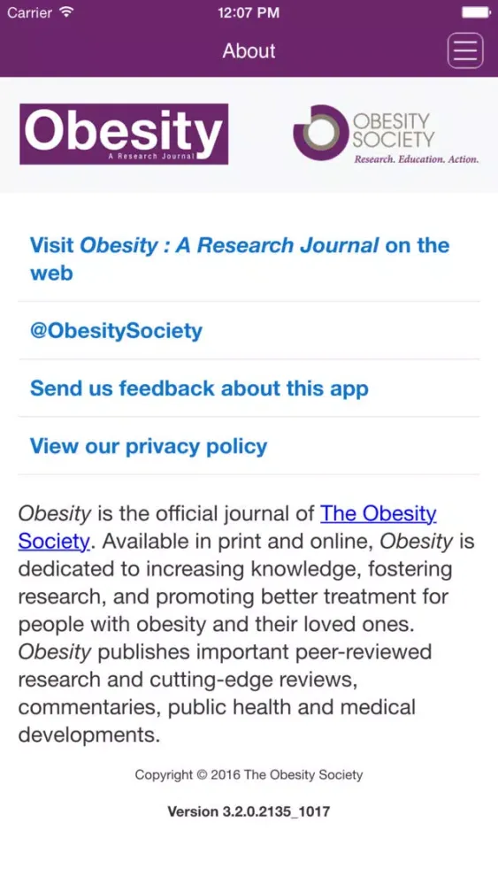 Captures d'écran de Obesity : A Research Journal