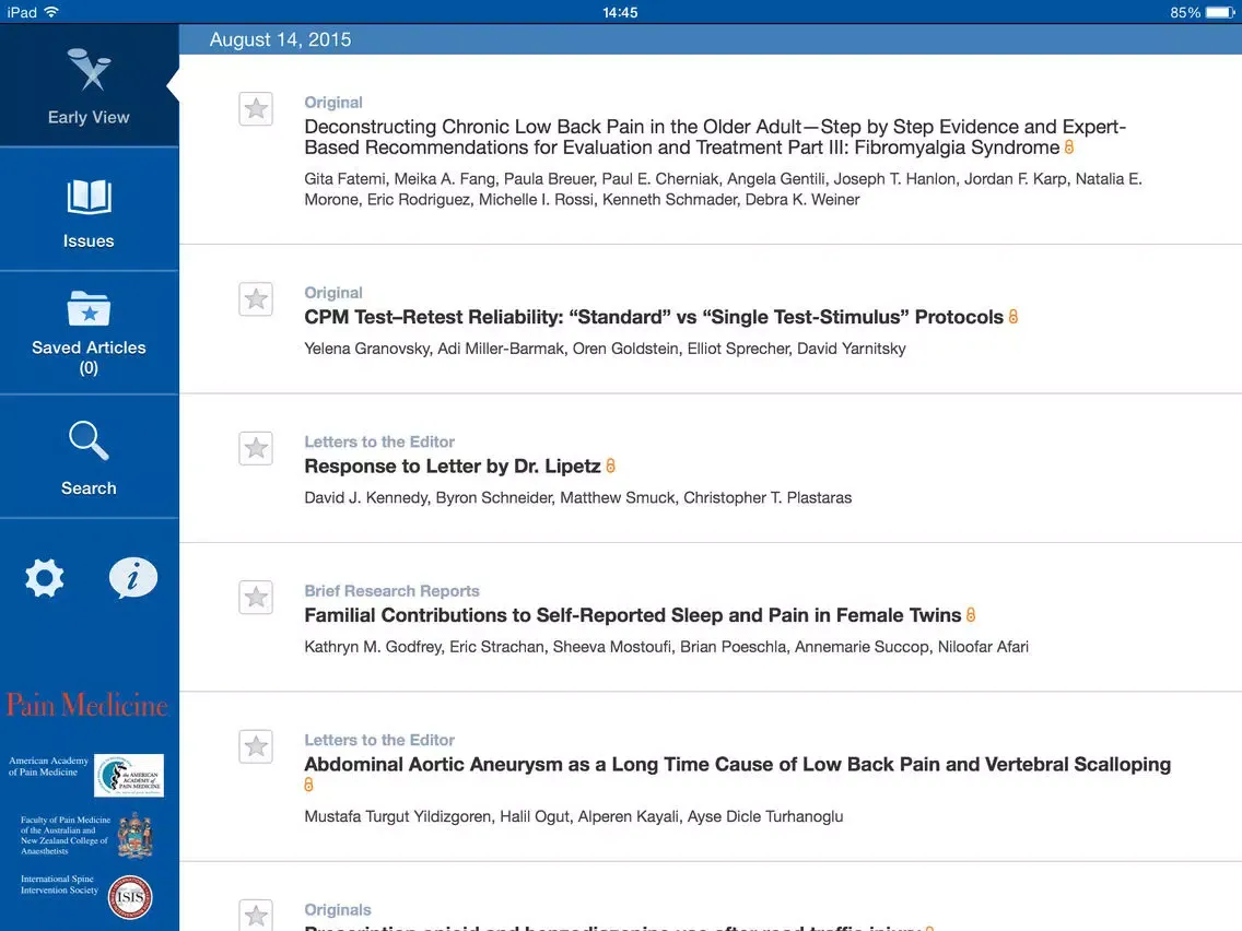 Pain Medicine iPad  Screenshots