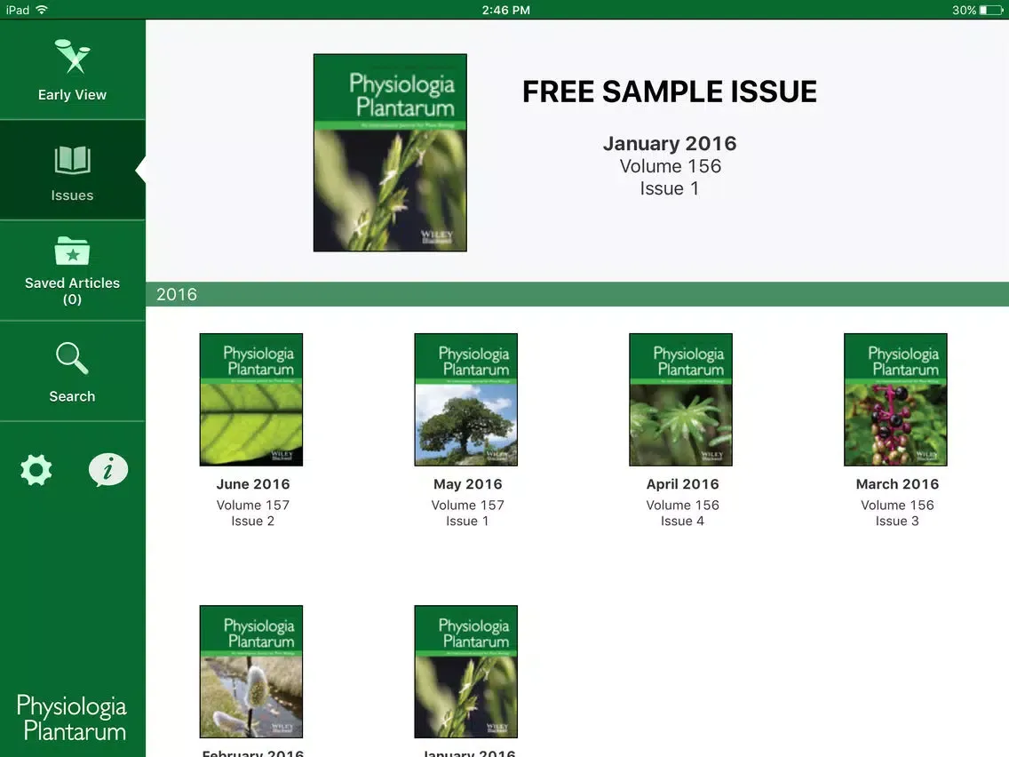 Physiologia Plantarum iPad  Ekran Görüntüleri