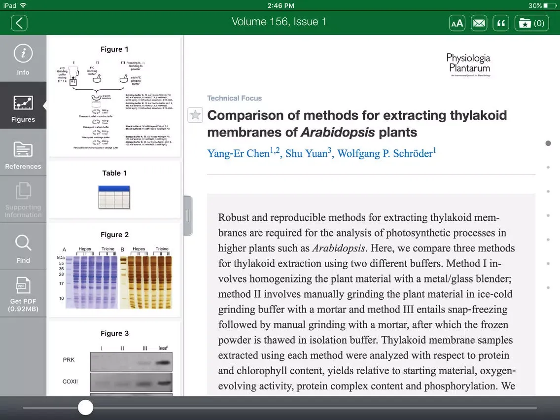 Physiologia Plantarum iPad  Ekran Görüntüleri