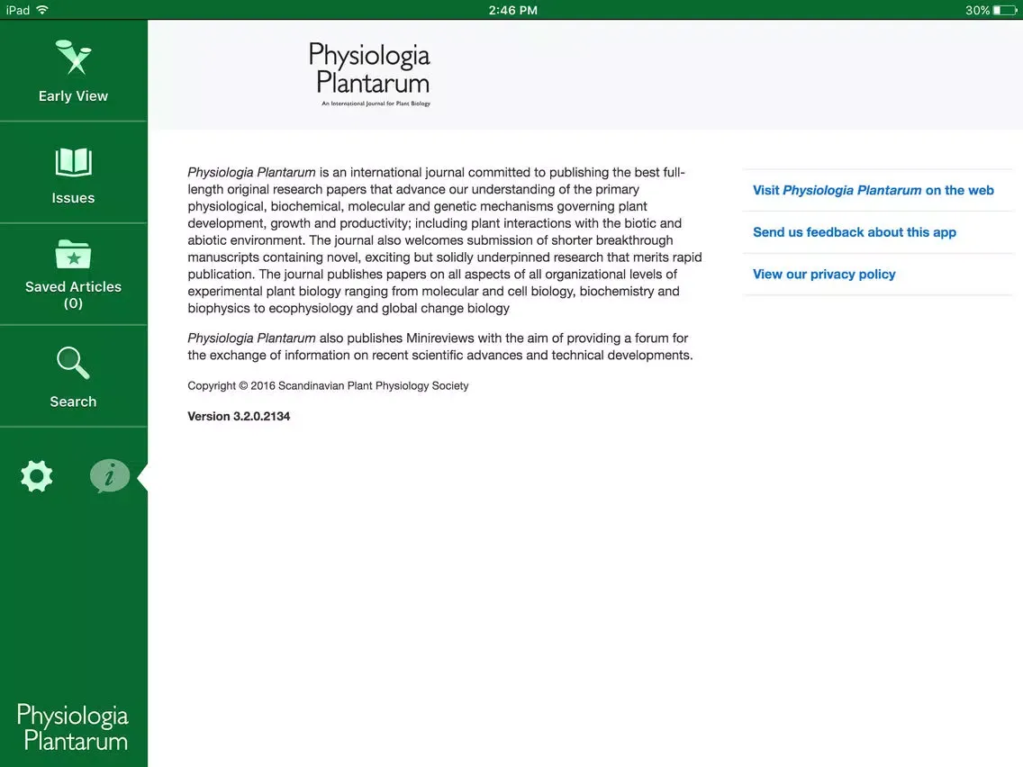 Physiologia Plantarum iPad  Ekran Görüntüleri