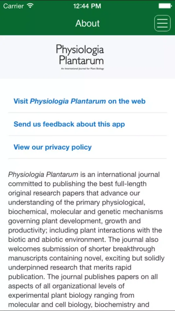 Physiologia Plantarum Ekran Görüntüleri