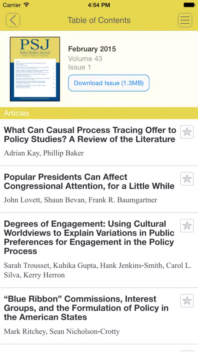 Tangkapan layar Policy Studies Journal