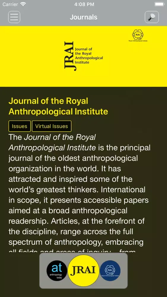 Captures d'écran de RAI Journals