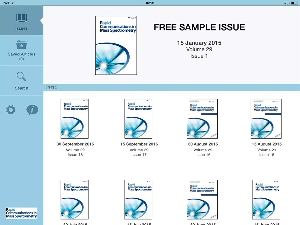 Screenshot di Rapid Communications in Mass Spectrometry iPad 