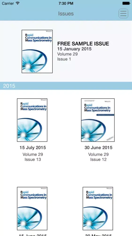 Screenshot di Rapid Communications in Mass Spectrometry