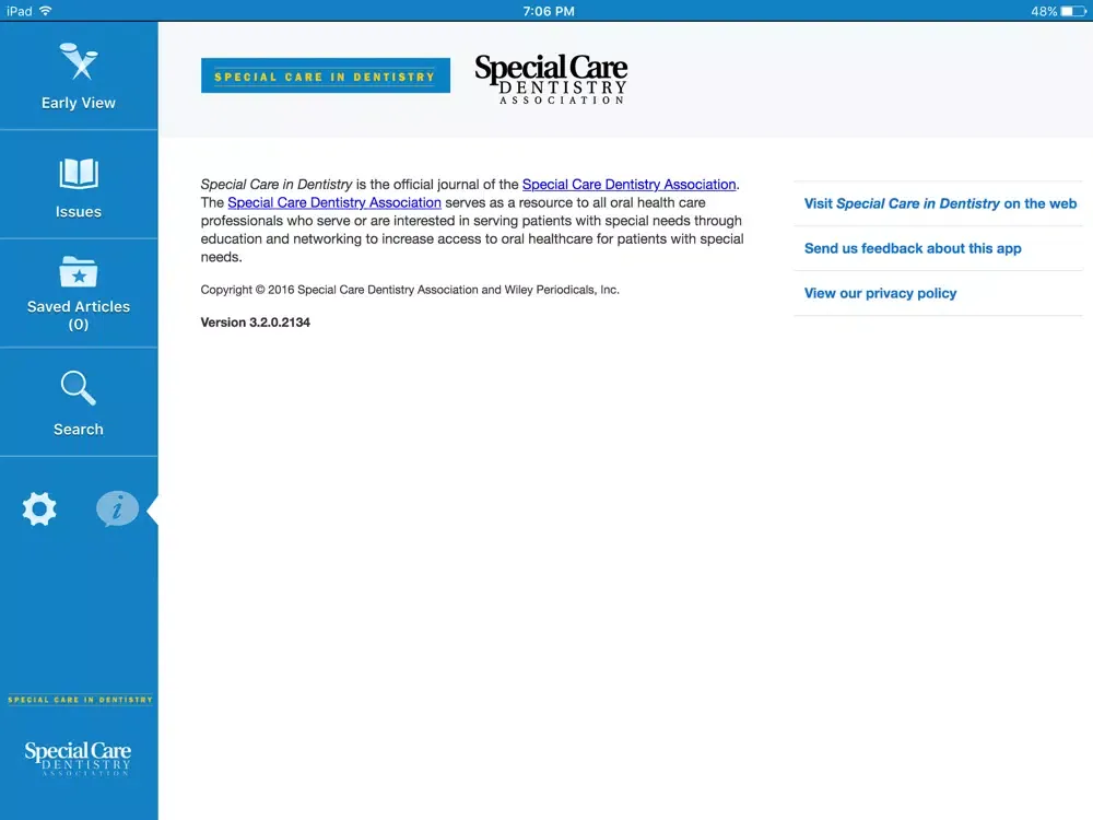 Special Care in Dentistry iPad  স্ক্রিনশট