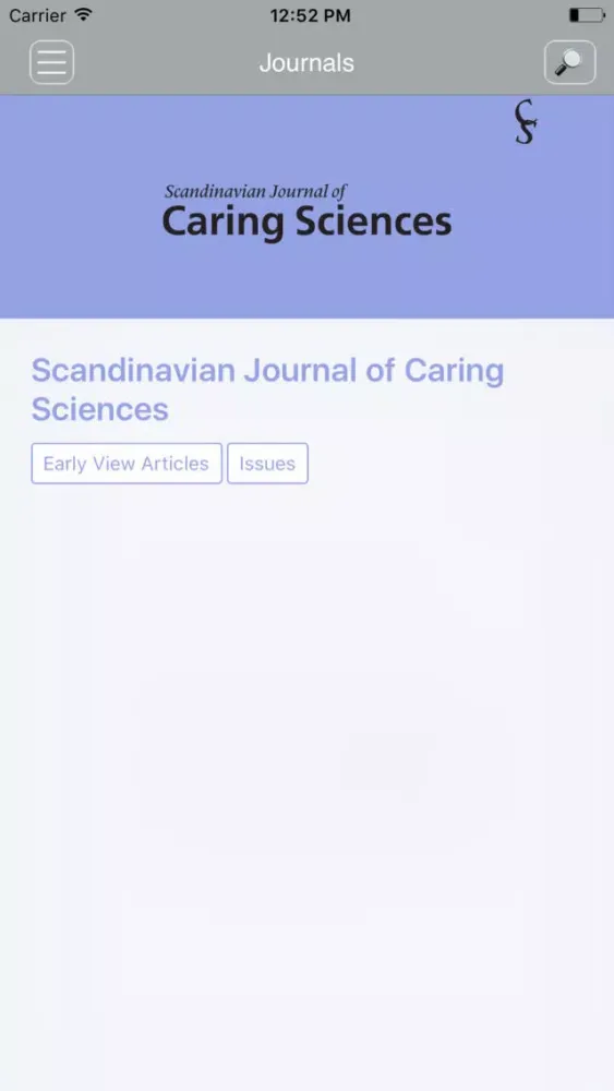 Ảnh chụp màn hình của Scandinavian Journal of Caring Sciences