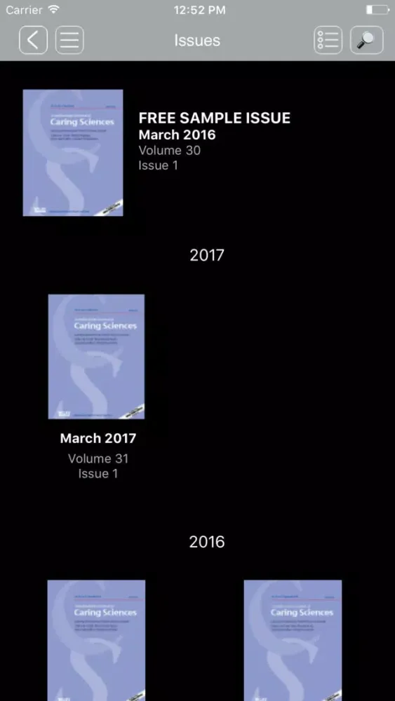 Ảnh chụp màn hình của Scandinavian Journal of Caring Sciences