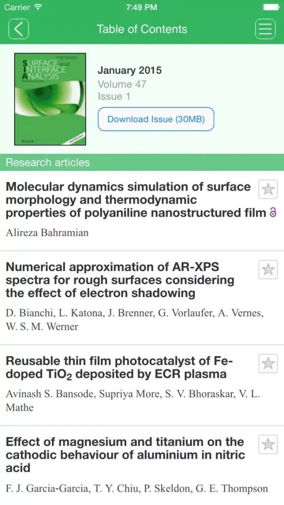Surface and Interface Analysis স্ক্রিনশট