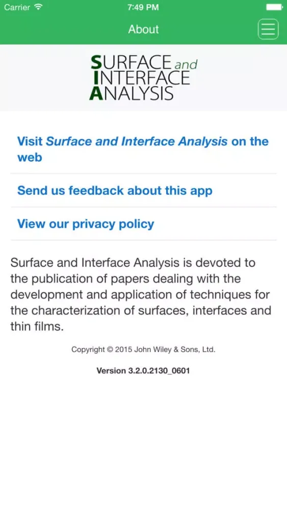 Surface and Interface Analysis স্ক্রিনশট