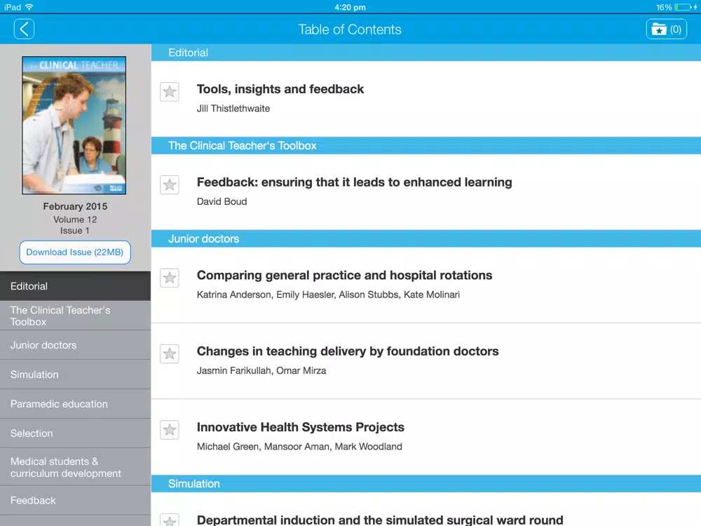 The Clinical Teacher iPad  স্ক্রিনশট