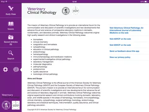 Veterinary Clinical Pathology iPad  स्क्रीनशॉट