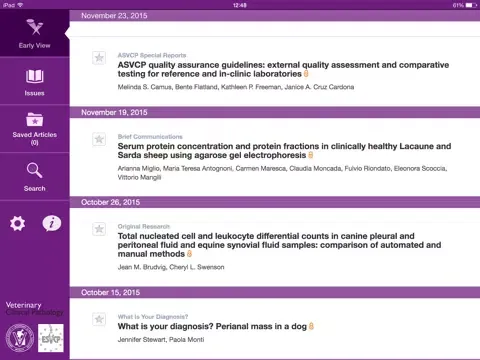 Veterinary Clinical Pathology iPad  स्क्रीनशॉट