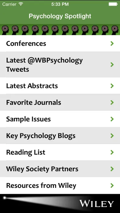 Capturas de tela do Psychology Spotlight
