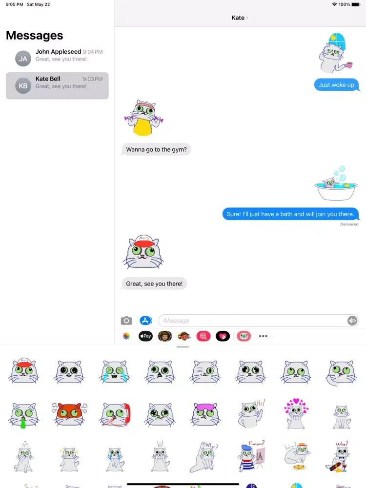 Tangkapan skrin Wilfred Warrior Stickers iPad 
