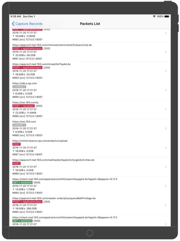 Http Traffic pro - sniffer iPad  স্ক্রিনশট