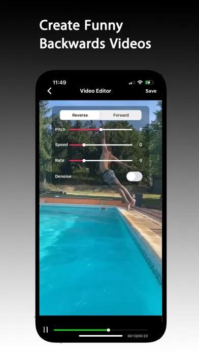Tangkapan skrin Reverse Video Editor - Funny
