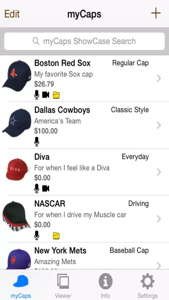 myCaps Screenshots
