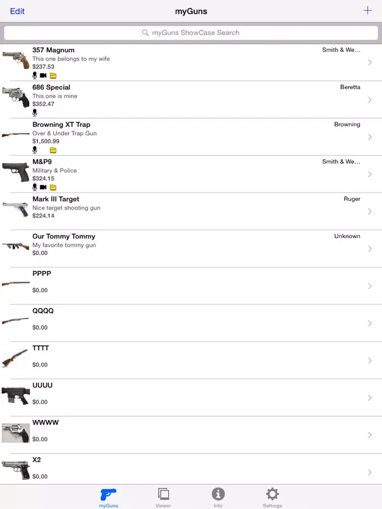 myGuns iPad  Screenshots