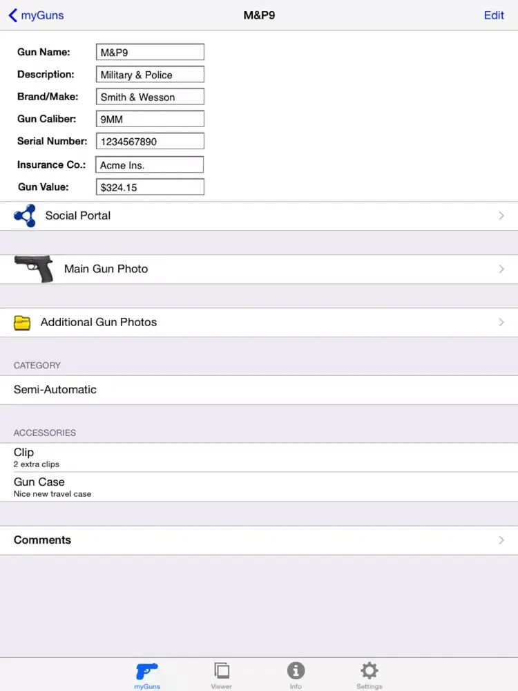 myGuns iPad  Screenshots