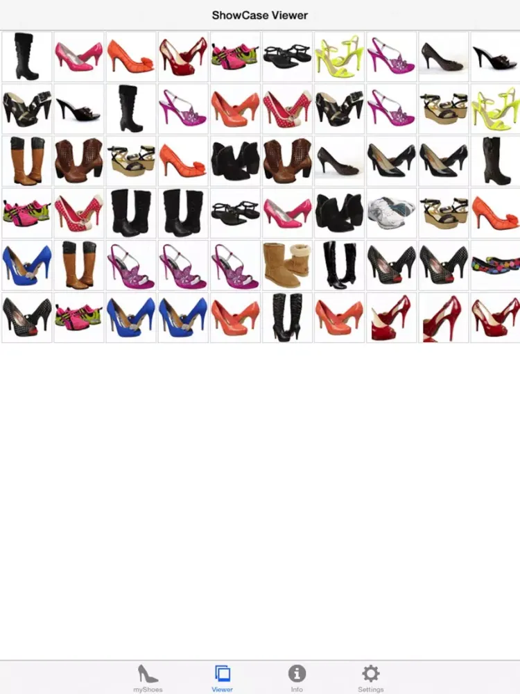 Tangkapan skrin myShoes iPad 