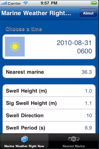 Tangkapan layar Marine Weather Right Now