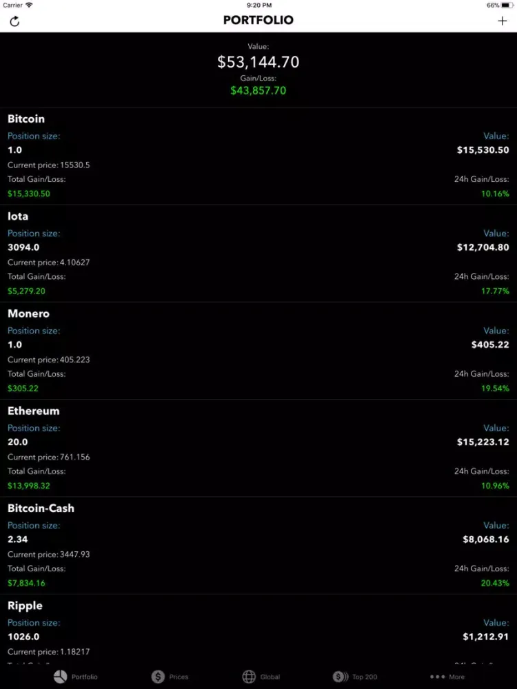 CoinTracker iPad  Screenshots