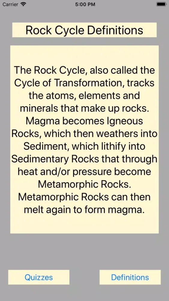Geology Rock Cycle Definitions Ekran Görüntüleri