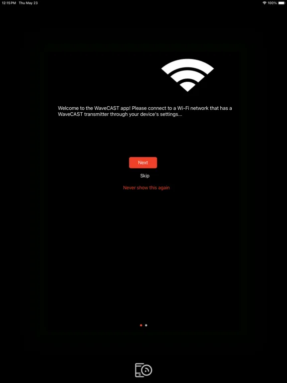 Tangkapan skrin WaveCAST Audio Receiver iPad 