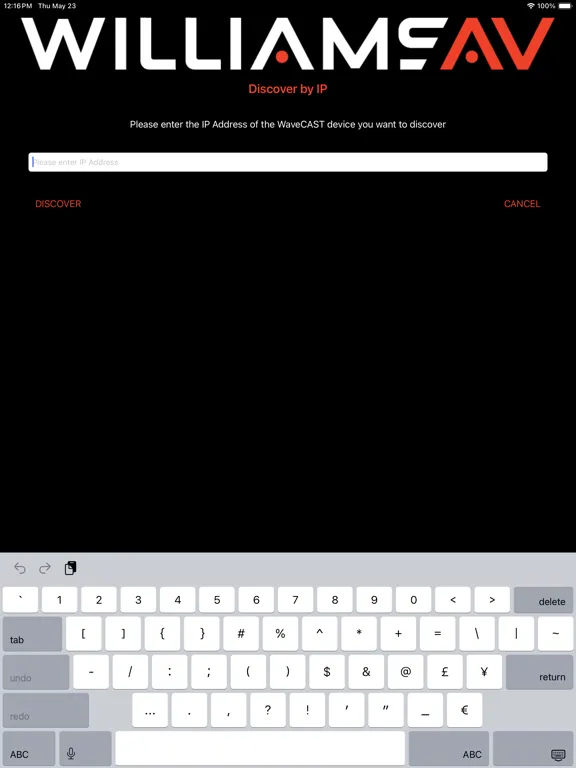 Tangkapan skrin WaveCAST Audio Receiver iPad 