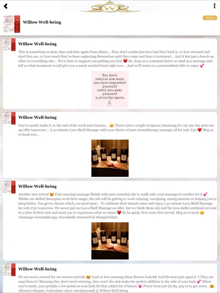 Capturas de pantalla de Willow Well-being iPad 