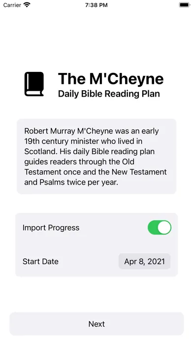 Tangkapan skrin The M'Cheyne Plan