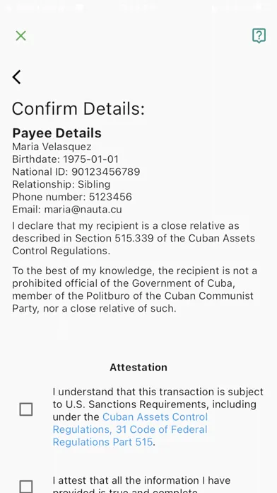Capturas de tela do Lindo - Send Money to Cuba