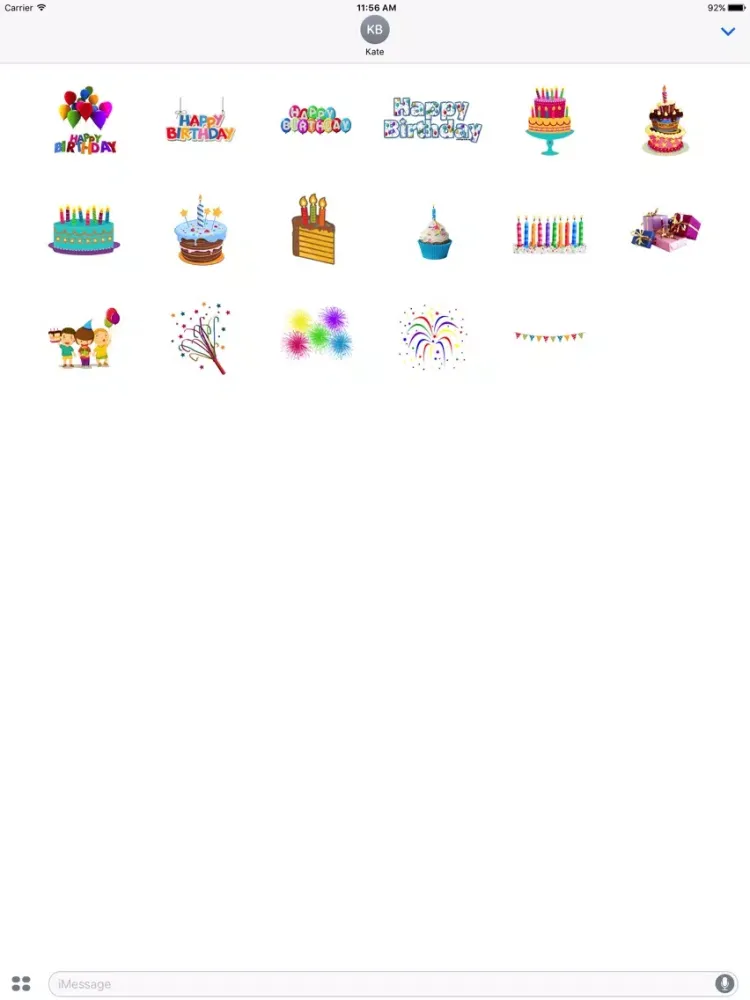 Tangkapan layar Birthday Stickers Celebration iPad 