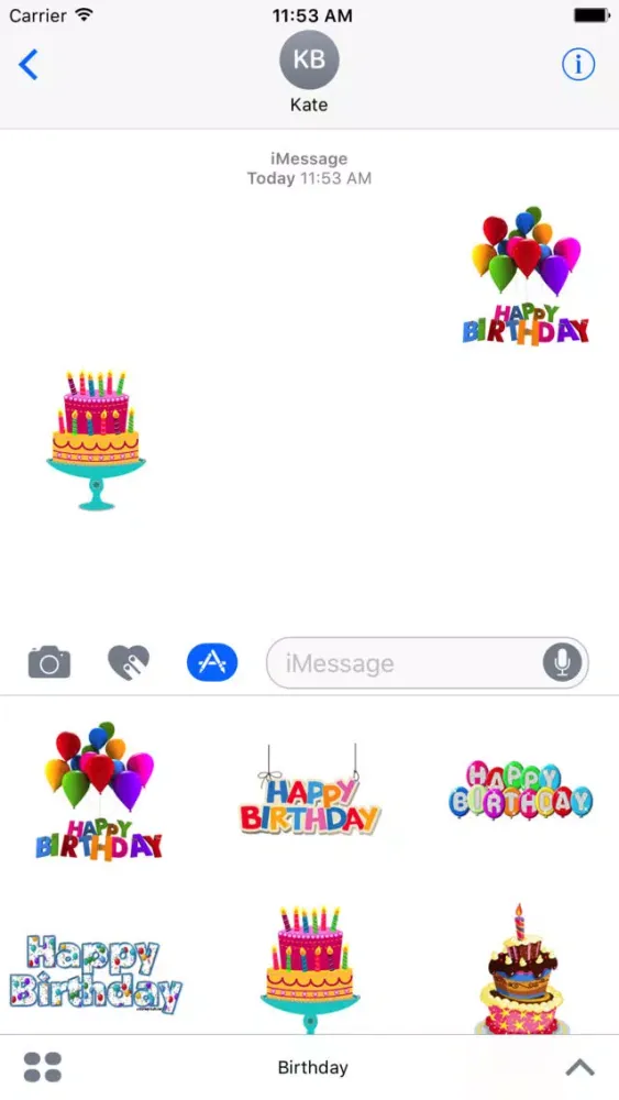 Tangkapan layar Birthday Stickers Celebration