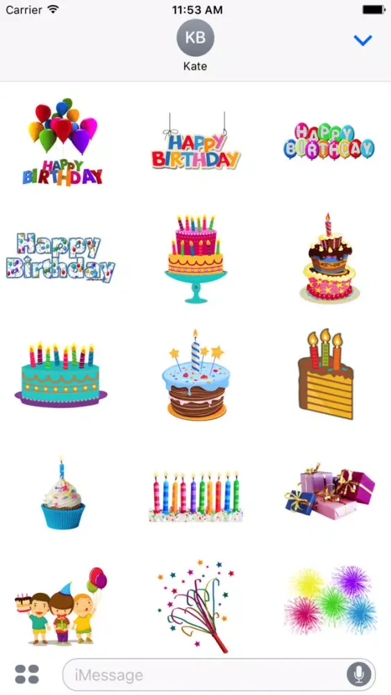 Tangkapan layar Birthday Stickers Celebration