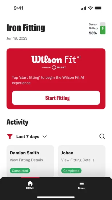Wilson Fit AI Golf Ekran Görüntüleri