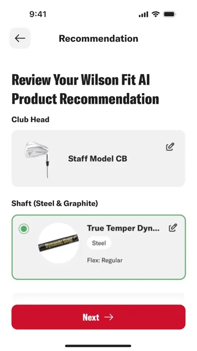 Wilson Fit AI Golf Ekran Görüntüleri