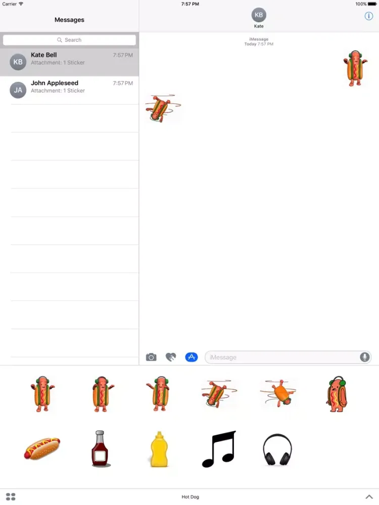 Скриншоты Dancing Hot Dog Meme Stickers iPad 