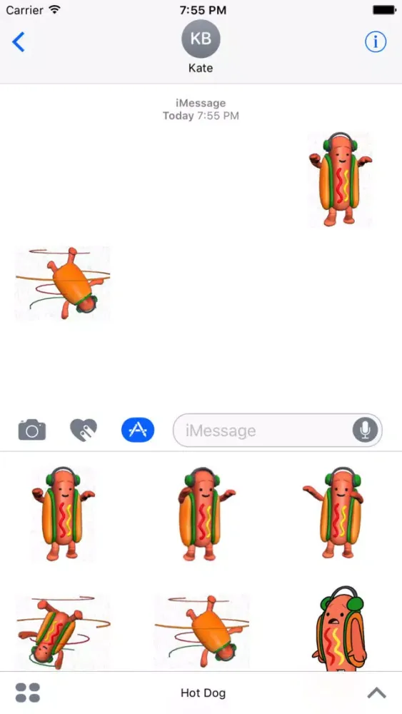 Скриншоты Dancing Hot Dog Meme Stickers