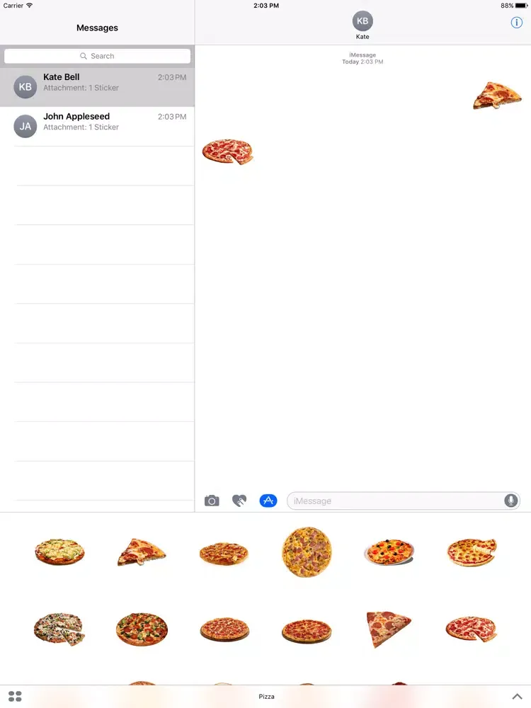 Скриншоты Pizza Stickers Emoji iPad 