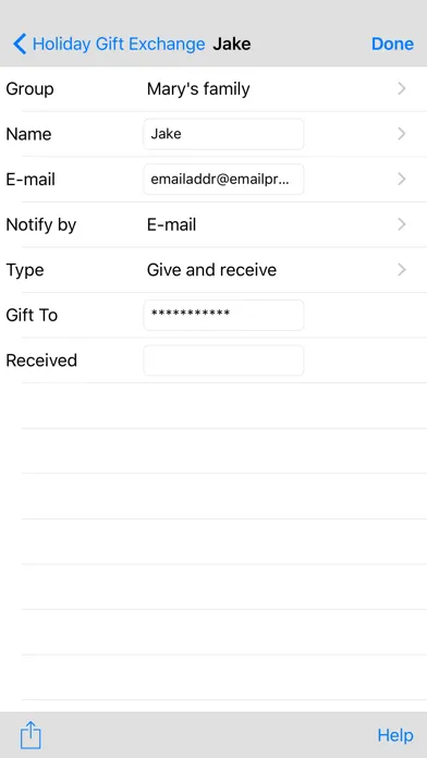 ภาพหน้าจอของ Gift Exchange Lite
