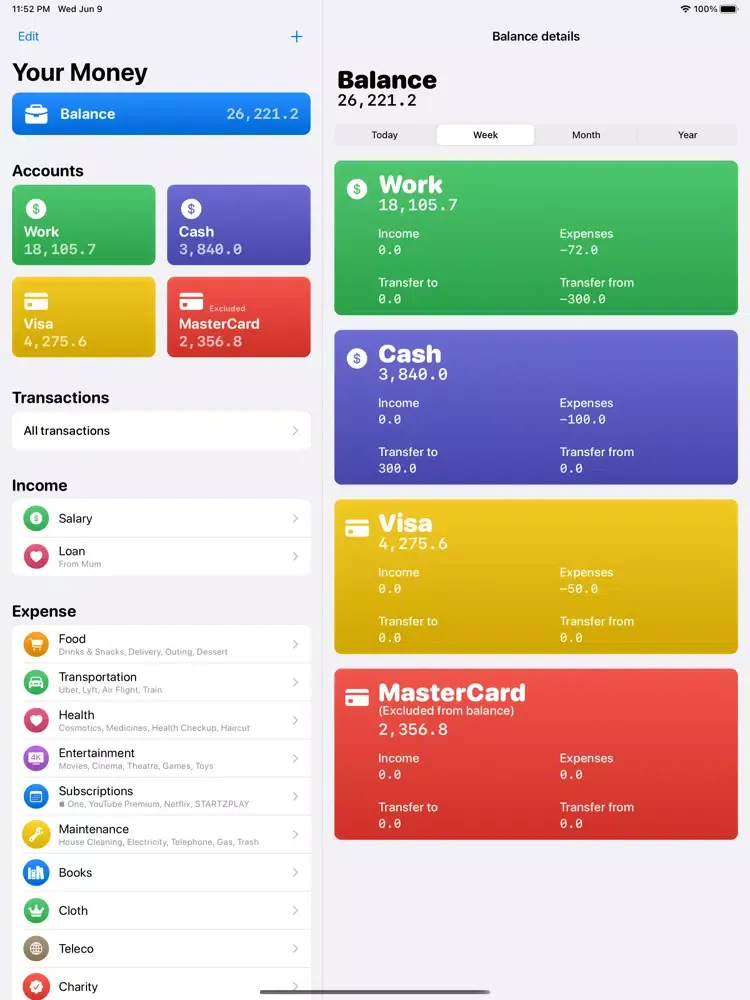 WIMM - Where Is My Money iPad  スクリーンショット
