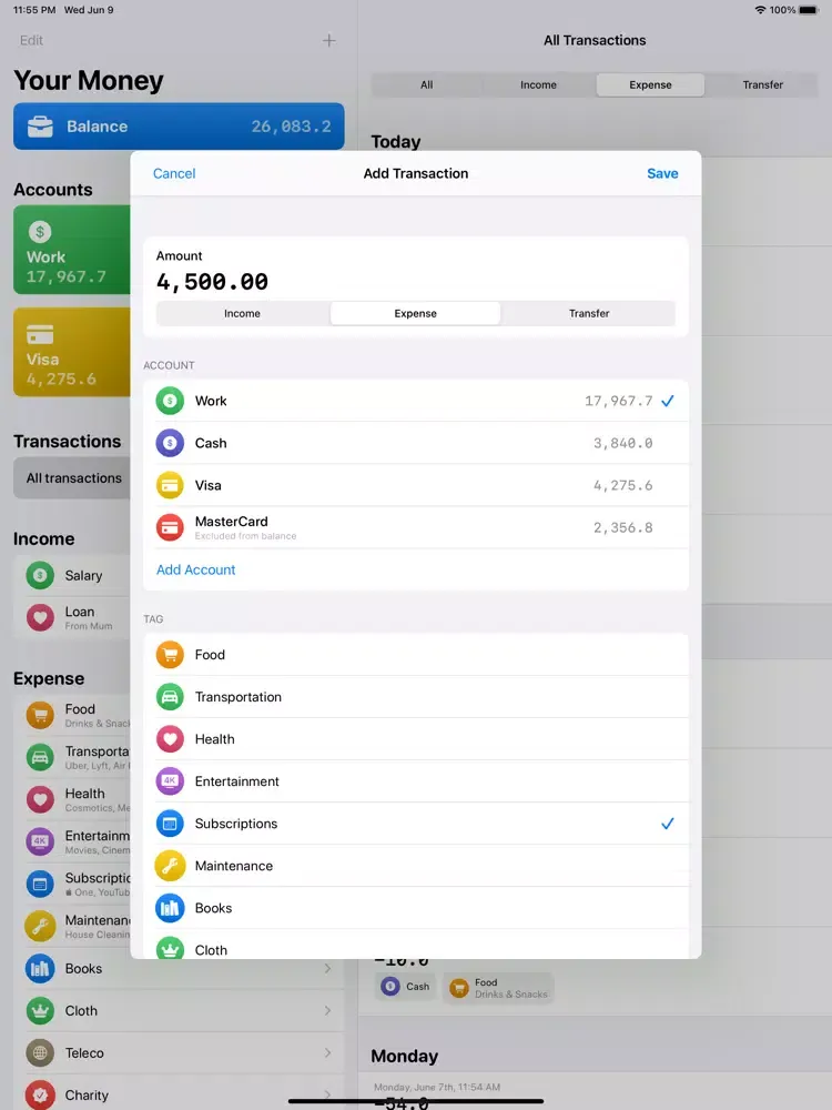 WIMM - Where Is My Money iPad  スクリーンショット